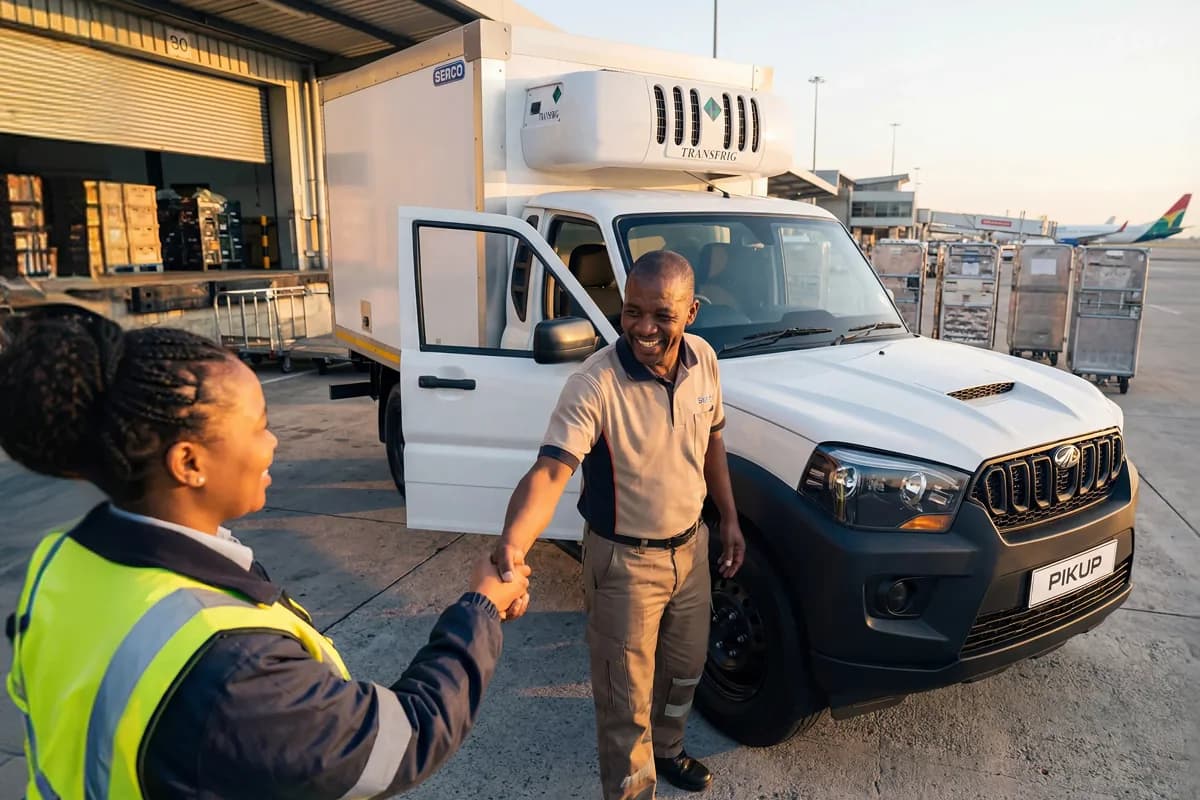 S4 Refrigeration driver greeting a customer at a cold store